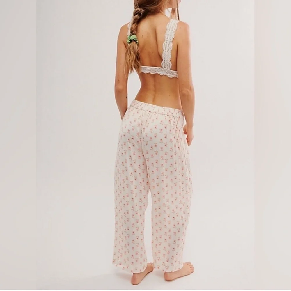 Free People Intimately First Choice Lounge Pant Comfy Wrap-Front Floral Size XL - Picture 3 of 15